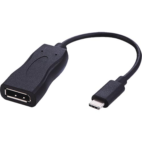 20cm USB 3.1c Male - DisplayPort Female 1.2 (4Kx2K@30Hz) Tailed Black Active