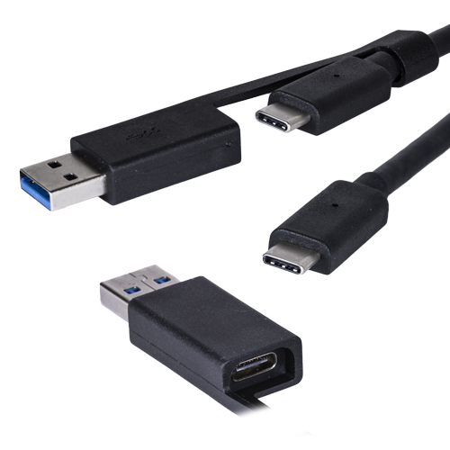 1m USB 3.1c Male - USB 3.1c Male with USB 3.0 Adaptor with IC