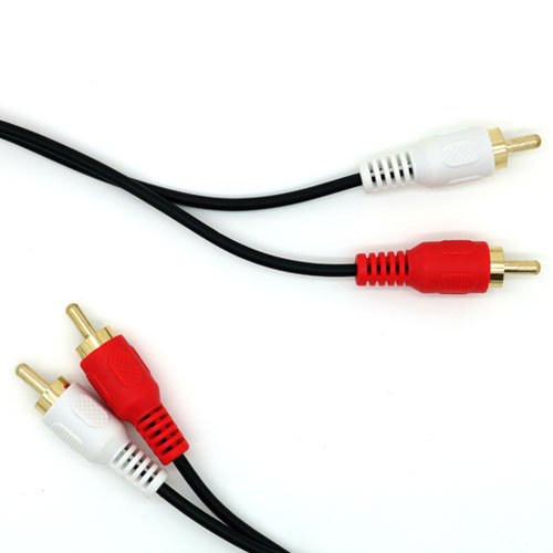 10m Audio 2 x RCA Plug - Plug Black PVC Cable