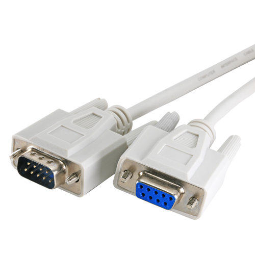 2m RS232 Serial DB9 Male - Female All Lines Grey PVC Cable