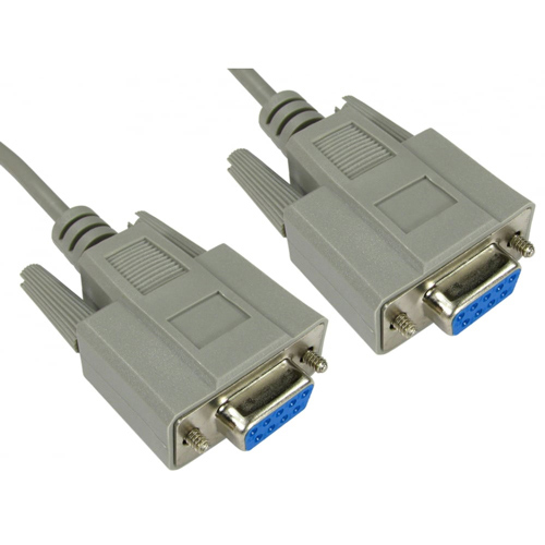 5m RS232 Serial DB9 Female - Female Null Modem Black PVC Cable