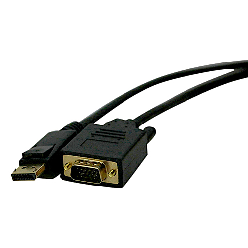 1m DisplayPort Male - SVGA HD15 Male 1080i Black PVC Cable