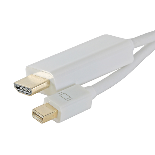 2m Mini DisplayPort Male 1.1 - HDMI Male 1080p White PVC Cable
