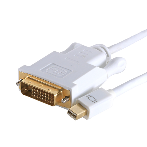 2m Mini DisplayPort Male 1.1 - DVI 24+1 Male 1080p White PVC Cable