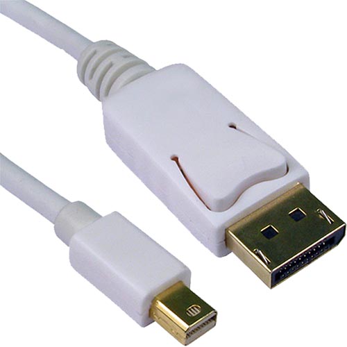 1m DisplayPort Male - Mini DisplayPort Male 1.2a (4Kx2K@60Hz) White PVC Cable