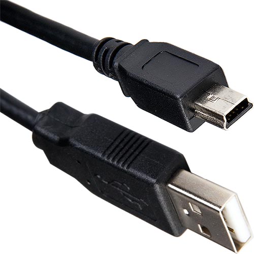 2m USB 2.0 Type A Male - USB Mini Type B Male Black PVC Cable