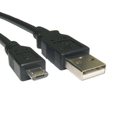 2m USB 2.0 Type A Male - USB Micro Type B Male Black PVC Cable