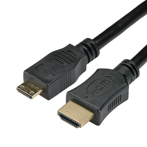5m HDMI Male - HDMI Male Mini C High Speed + Ethernet 30AWG Black Cable