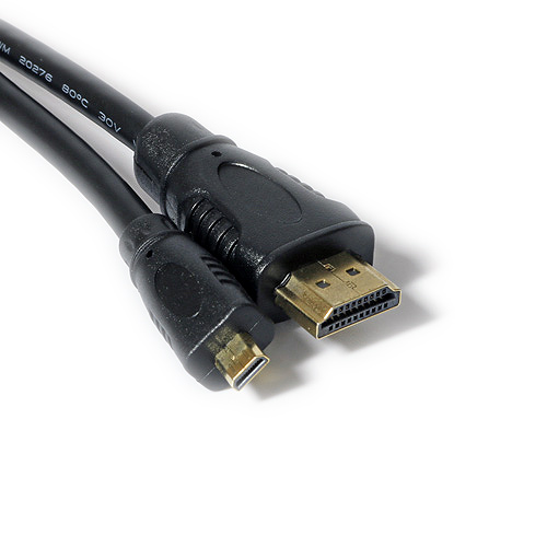 3m HDMI Male - HDMI Male Micro D 30AWG Black Cable