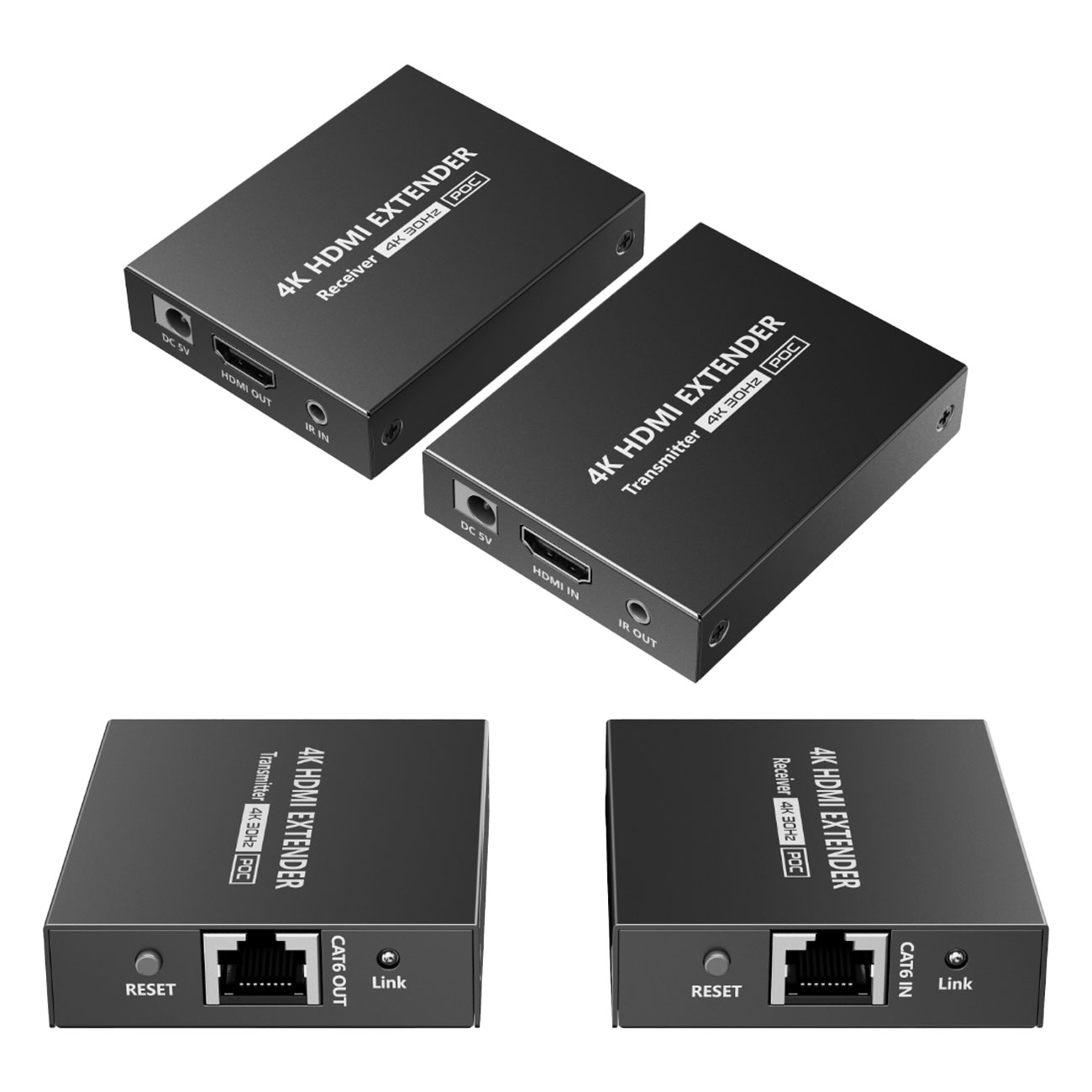 HDMI 4K@30Hz Point-to-Point Extender with POC Support
