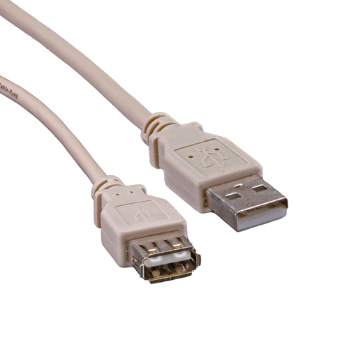 0.5m USB 2.0 Type A Male - USB 2.0 Type A Female Beige PVC Extension Cable