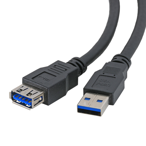 2m USB 3.0 Type A Male - USB 3.0 Type A Female Black PVC Extension Cable