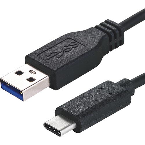 1m USB 3.1c Male - USB 3.0 Type A Male Black Cable