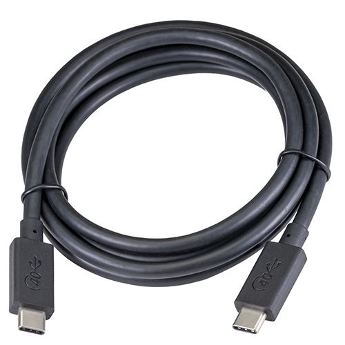 0.5m USB 4c Male Gen 3 40Gbps Black Passive Cable