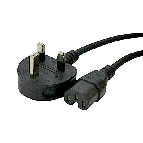 2m UK (13Amp) - IEC C15 Hot Condition Black H05RN-F 1.0mm Power Lead