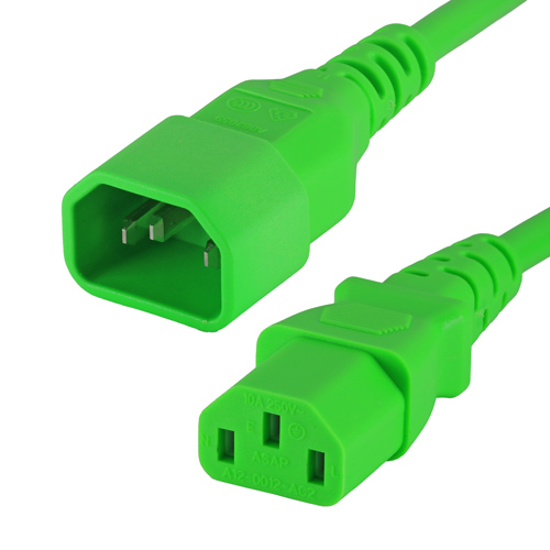 0.3m IEC C14 - IEC C13 Green PVC 0.75mm Power Lead