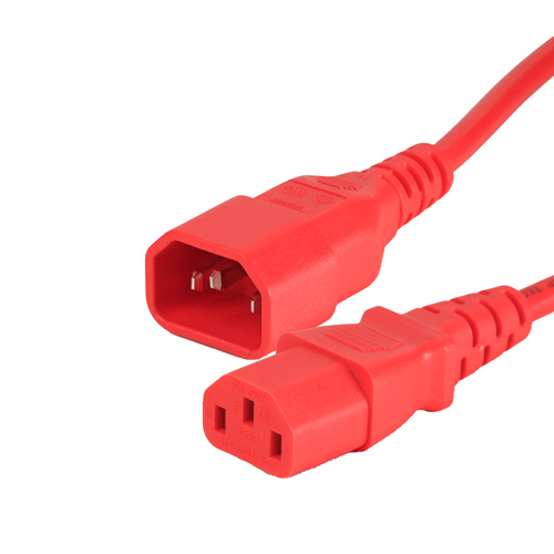2m IEC C14 - IEC C13 Red PVC 0.75mm Power Lead