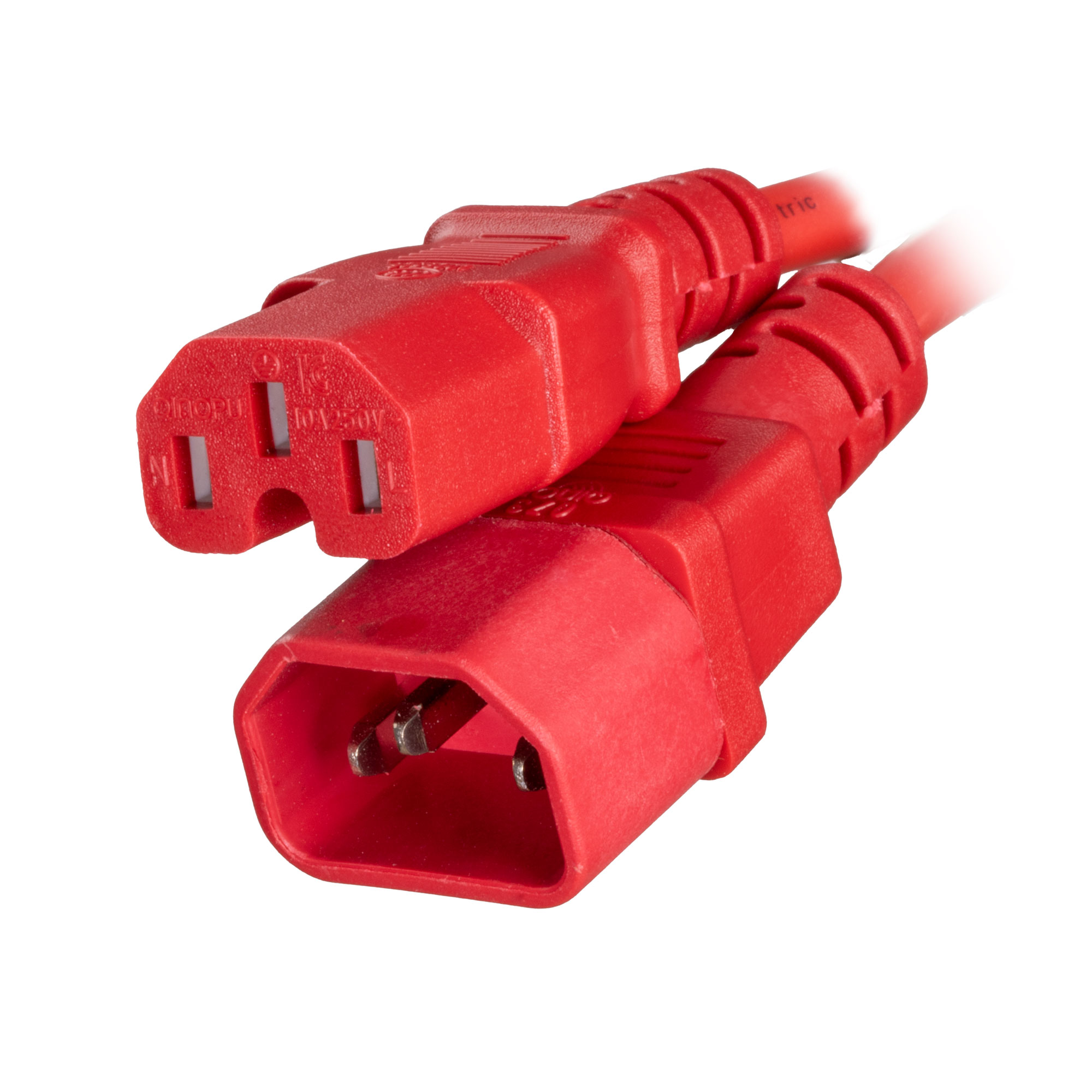 1m IEC C14 - IEC C15 Hot Condition Red H05RR-F 0.75mm Power Leads