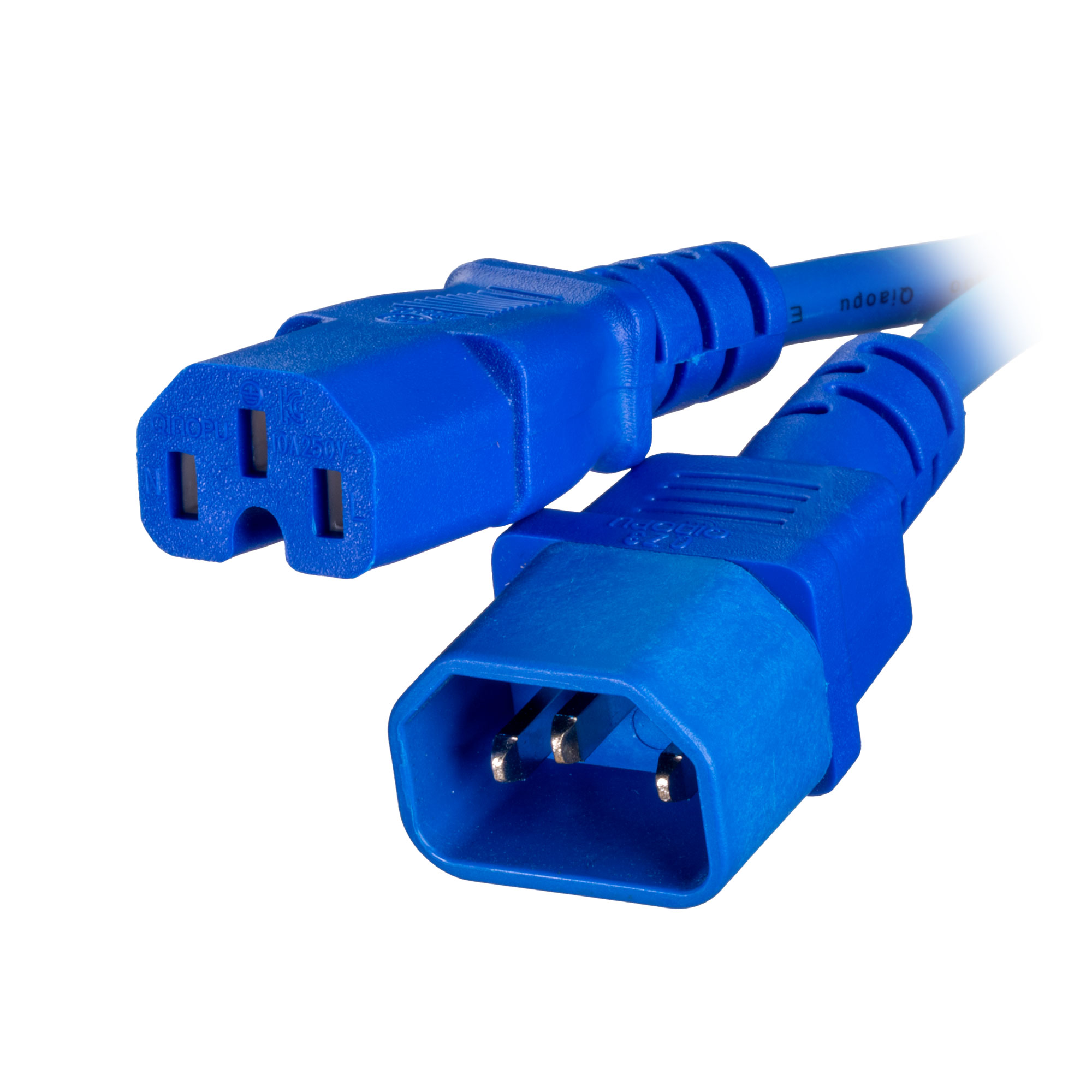 1m IEC C14 - IEC C15 Hot Condition Blue H05RR-F 0.75mm Power Leads
