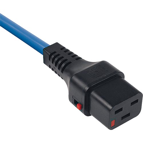 2m IEC C20 - IEC C19 IEC Lock Blue PVC 1.5mm Power Lead