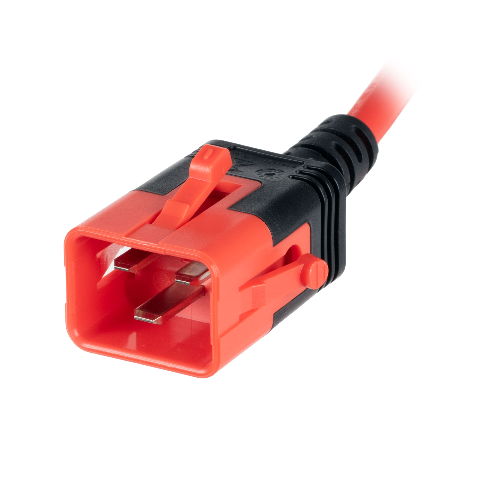 1m IEC C20 - C19 Dual Lock Red PVC 1.5mm Power Leads