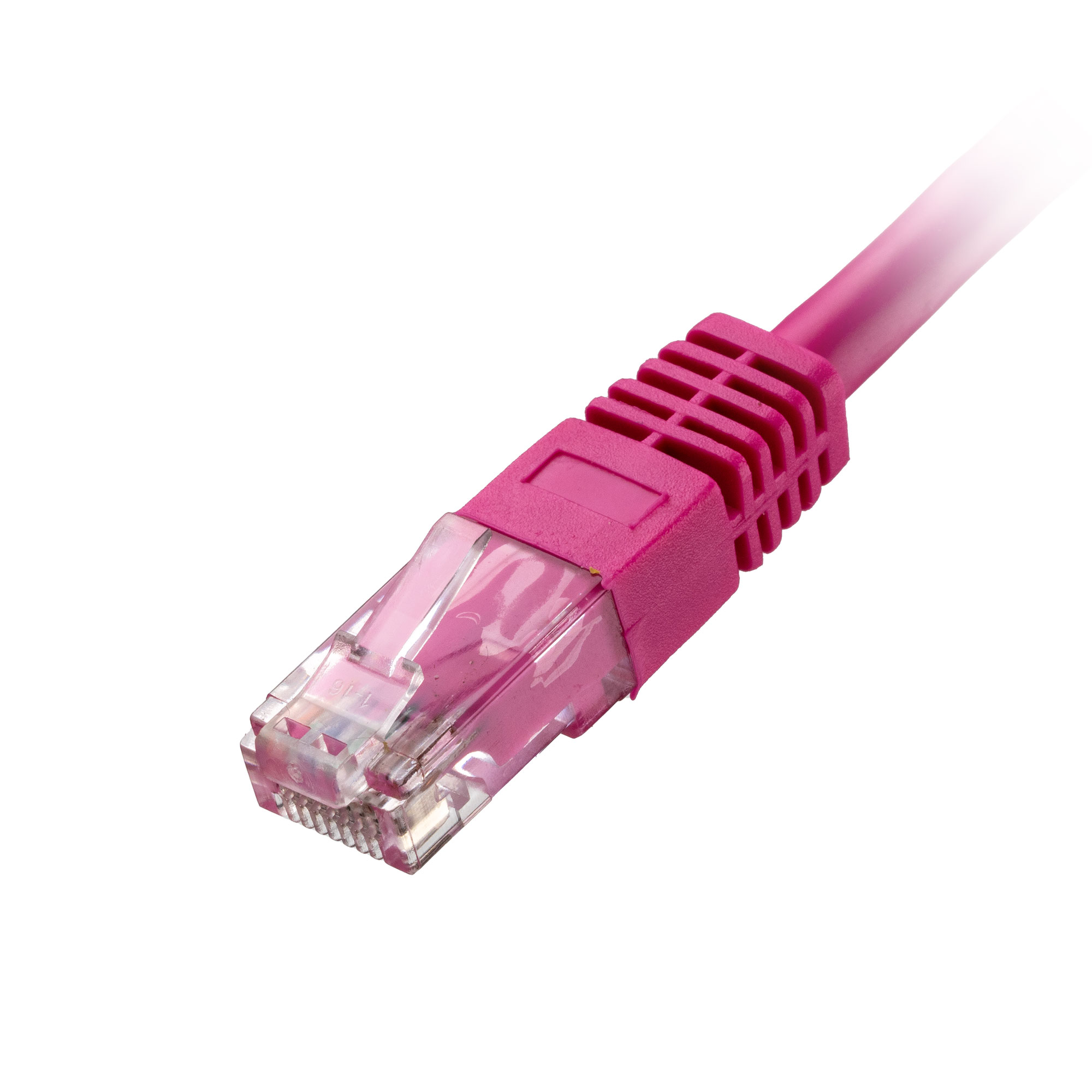 30m Cat6 RJ45 Pink U/UTP PVC 24AWG Flush Moulded Booted Patch Lead