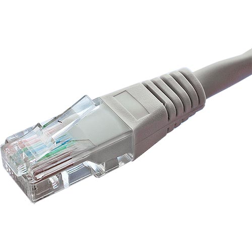 1m Cat6 RJ45 Grey U/UTP PVC 24AWG Flush Booted X over Patch Lead