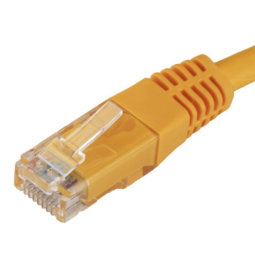 1m Cat6 RJ45 Yellow U/UTP PVC 24AWG Flush Booted X over Patch Lead