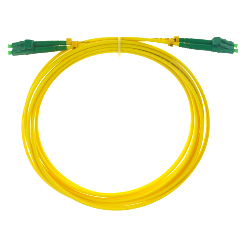 1m OS2 9/125 LC APC - LC APC Duplex Yellow LSOH Fibre Patch Lead