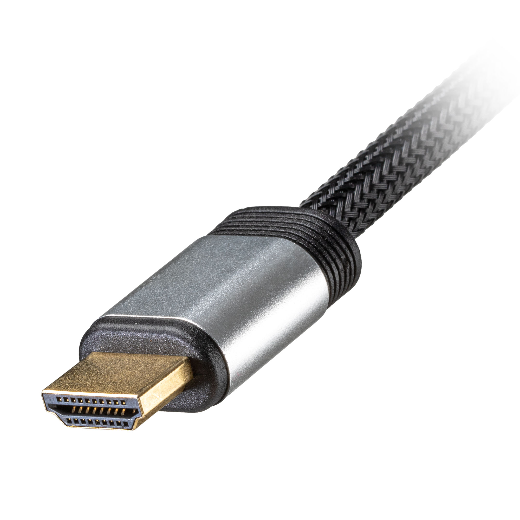 0.5m High Speed HDMI 1.4b Male-Male (4Kx2K@60Hz) 30AWG Black Braided Cable