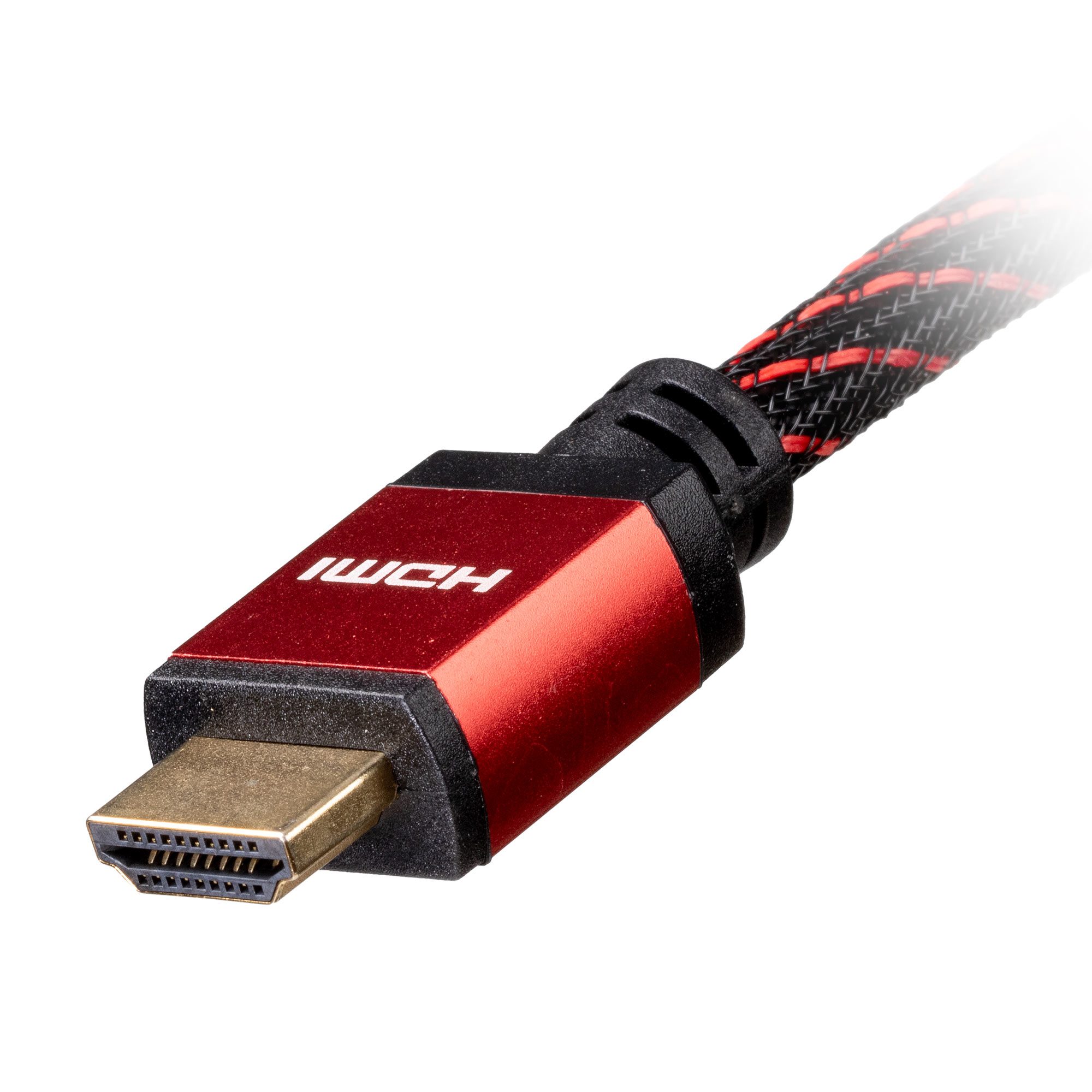 0.5m High Speed HDMI 1.4b Male-Male (4Kx2K@60Hz) 30AWG Black/Red Braided Cable