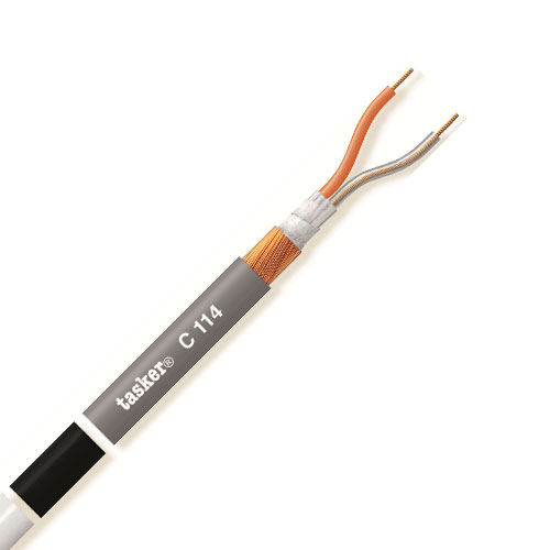 Tasker 100m Flexible Microphone Cable 2 Core (0.25mm) PVC Black
