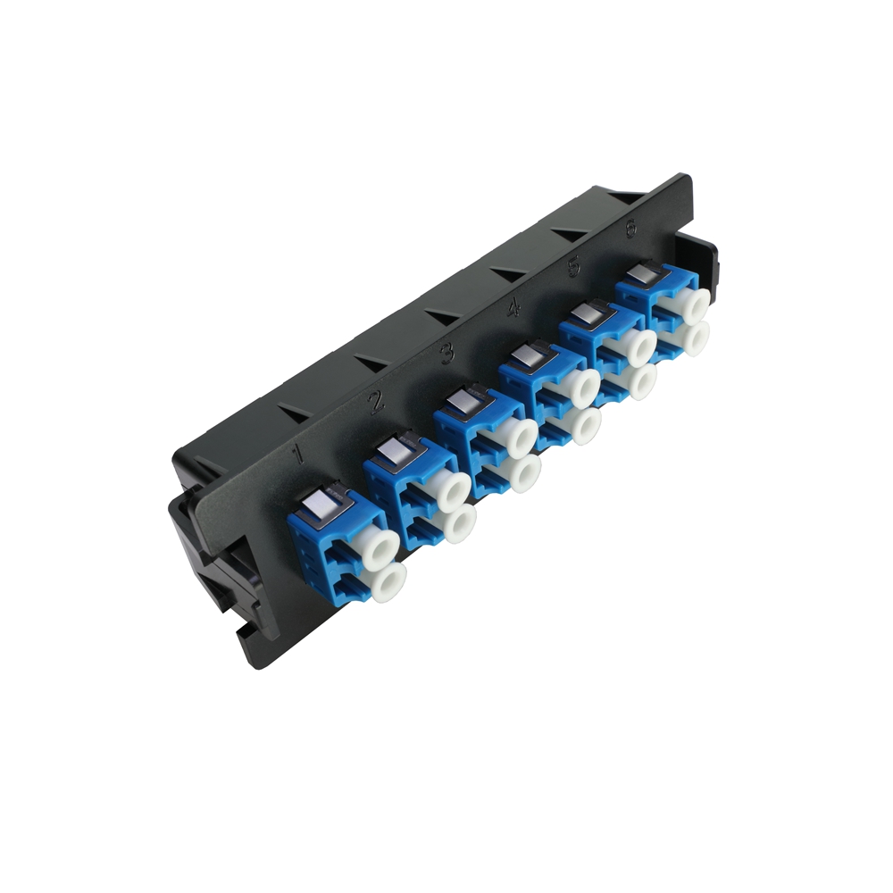12 Fibre Duplex OS2 (Blue) LC Adaptor Plate