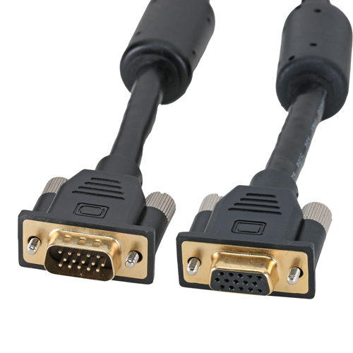 3m SVGA HD15 Male - Female Black PVC Cable with Ferrites