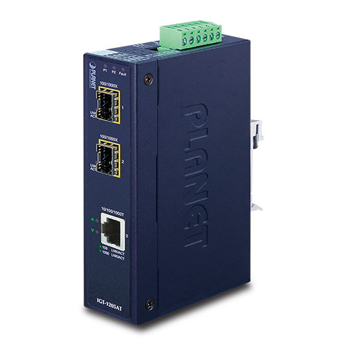 IP30 Industrial Gigabit 1 Port + 2 SFP Media Converter