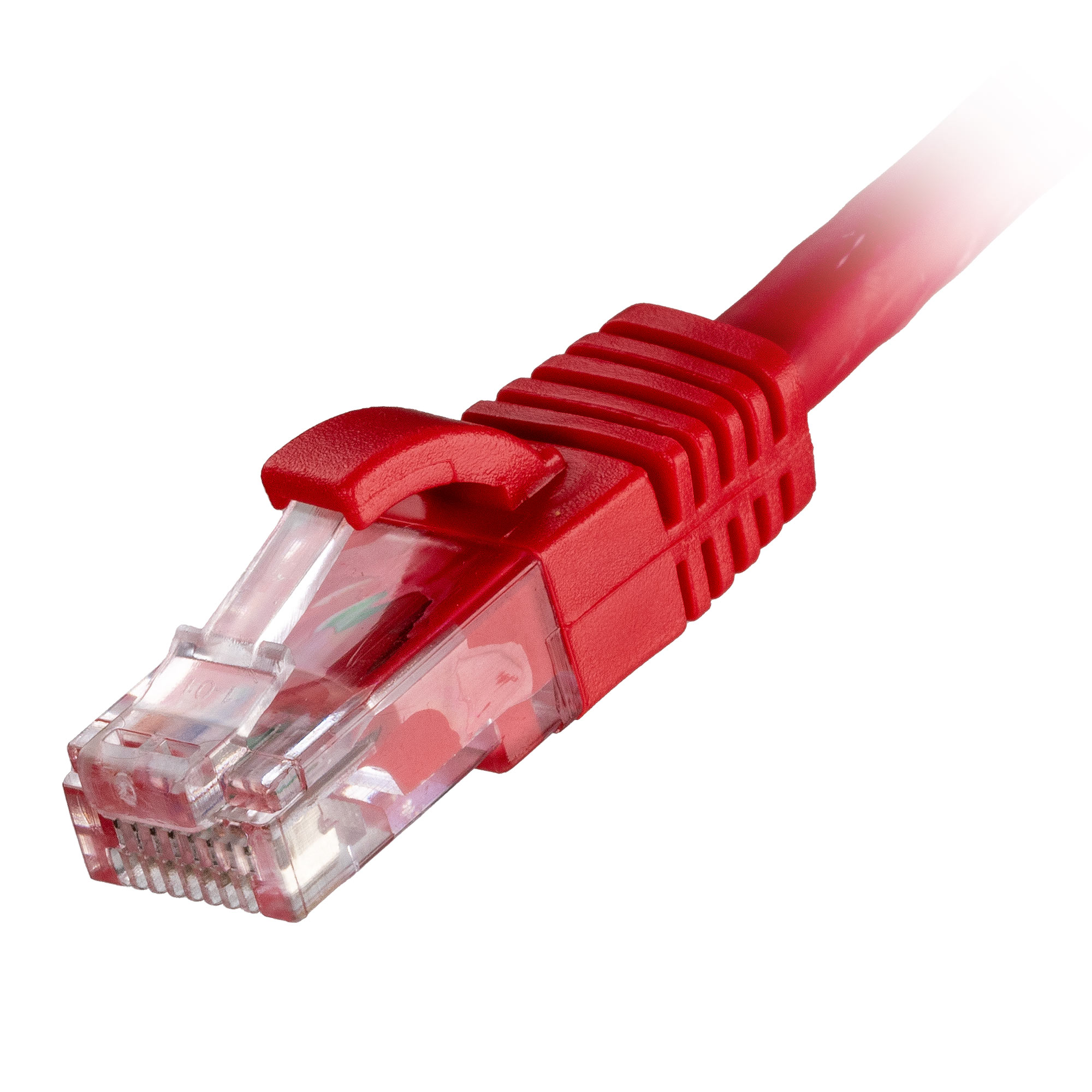 1m Cat6 RJ45 Red U/UTP LSOH 24AWG Snagless Booted Patch Lead