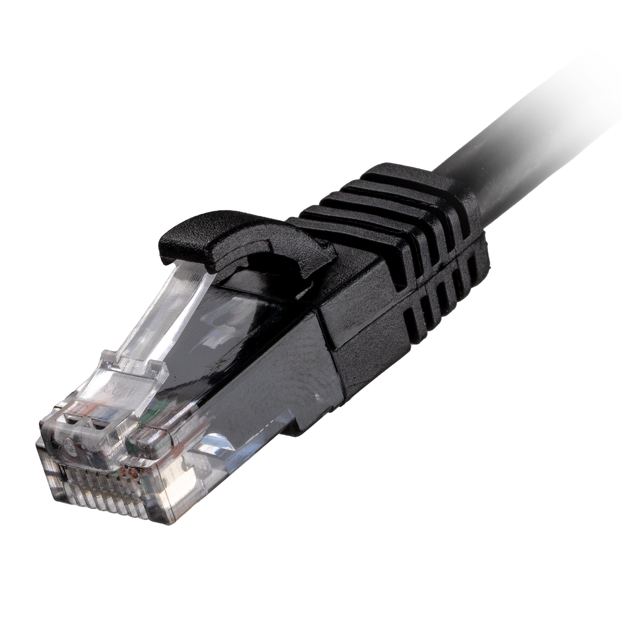 15m Cat6 RJ45 Black U/UTP LSOH 24AWG Snagless Booted Patch Lead