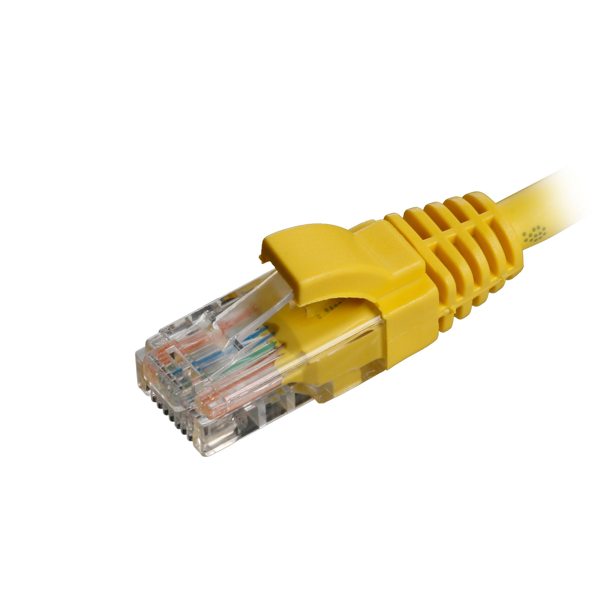 2m Cat5e RJ45 Yellow U/UTP LSOH 24AWG Snagless Booted Patch Lead