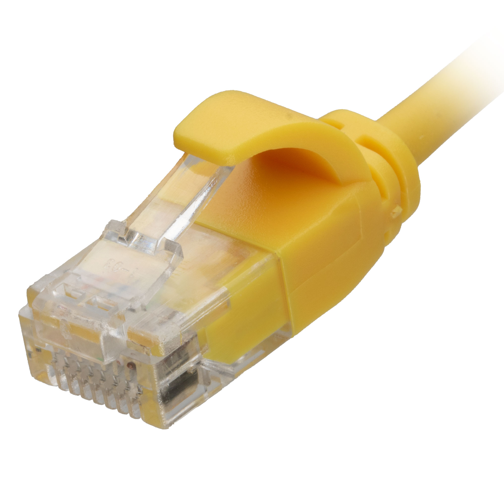 4m Cat6 RJ45 Yellow U/UTP LSOH 30AWG Slim Snagless Booted Patch Lead