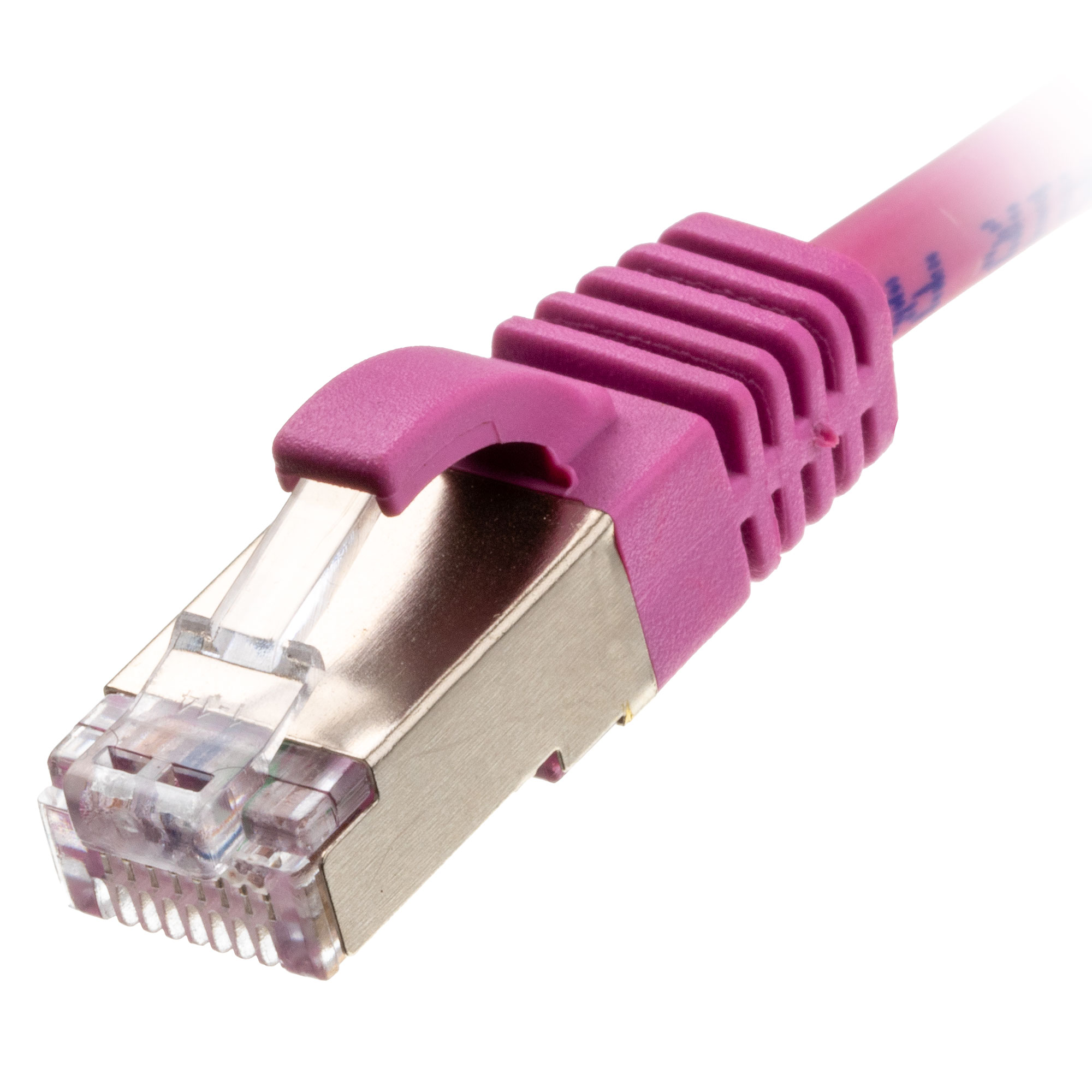 0.25m Cat6a RJ45 Pink U/FTP LSOH 30AWG Slim Snagless Booted Patch Lead