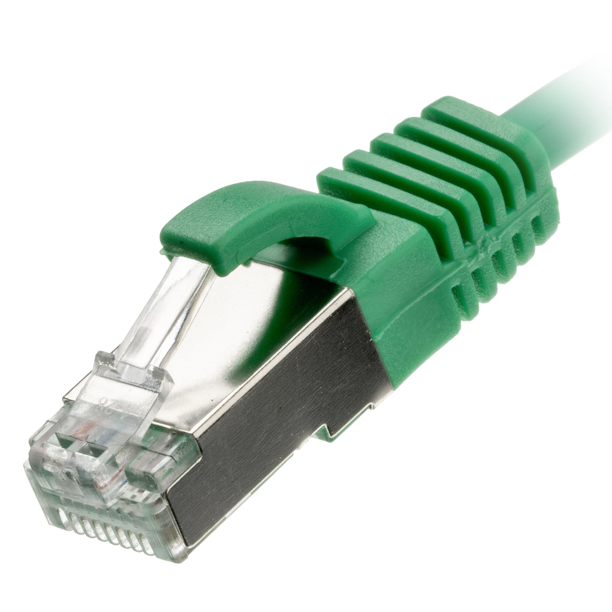 0.3m Cat6a RJ45 Green U/FTP LSOH 30AWG Slim Snagless Booted Patch Lead