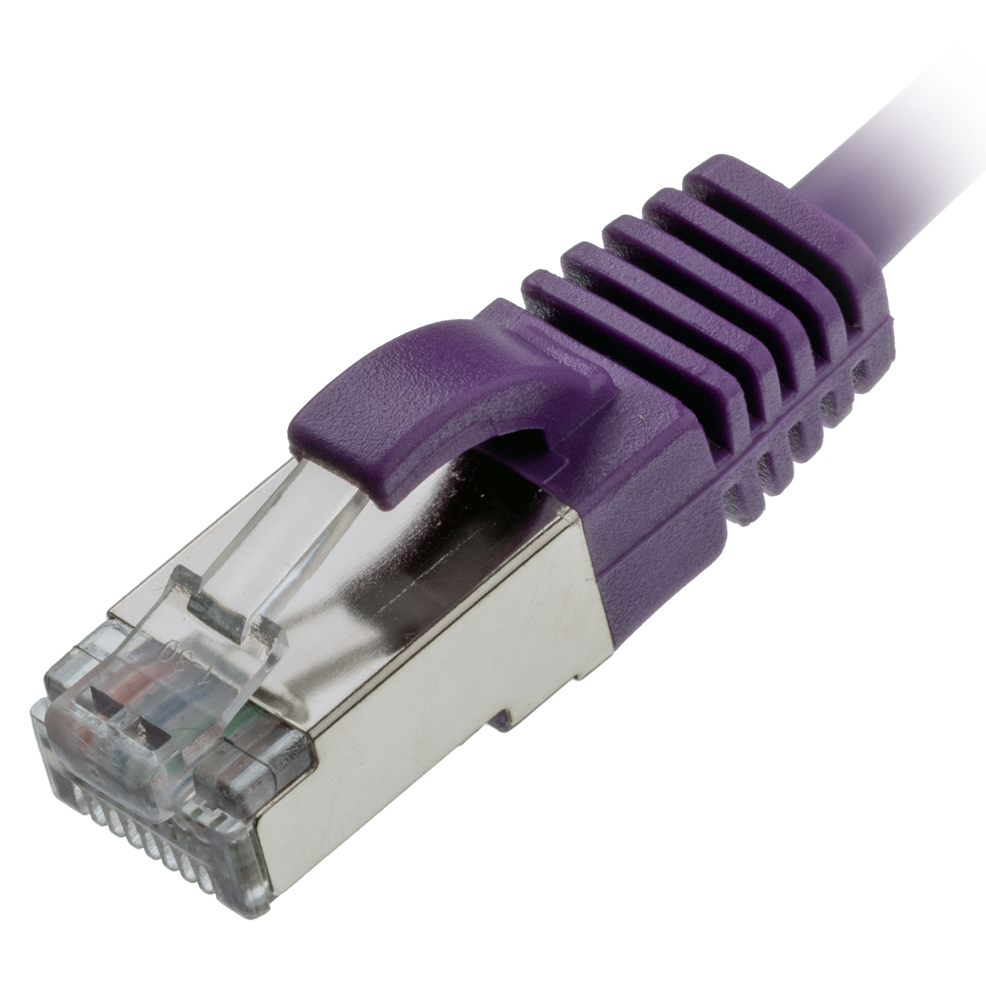 0.3m Cat6a RJ45 Violet U/FTP LSOH 30AWG Slim Snagless Booted Patch Lead