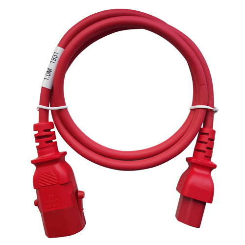 SecureLock Locking Leads 2.5m Red 12AWG 1 x IEC C20 1 x IEC C19 (PK 6 ...