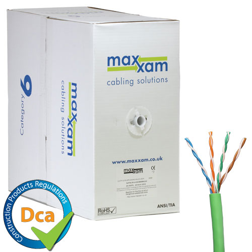 Cat6 Green U/UTP LSOH 24AWG Solid CPR Dca Cable 305m Reelex Box