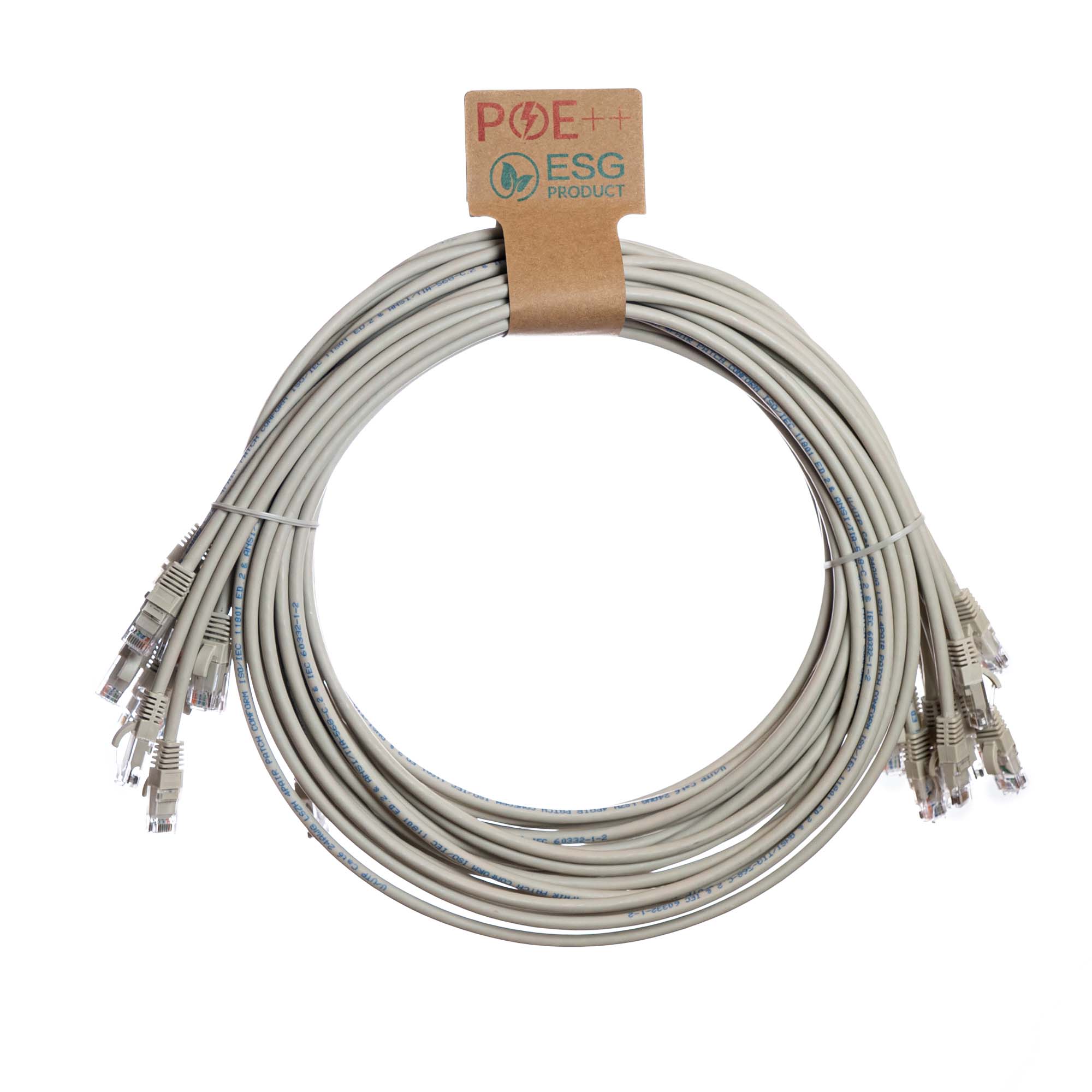 0.2m Cat6 RJ45 Grey U/UTP LSOH 24AWG Snagless Booted Patch Lead (PK10)