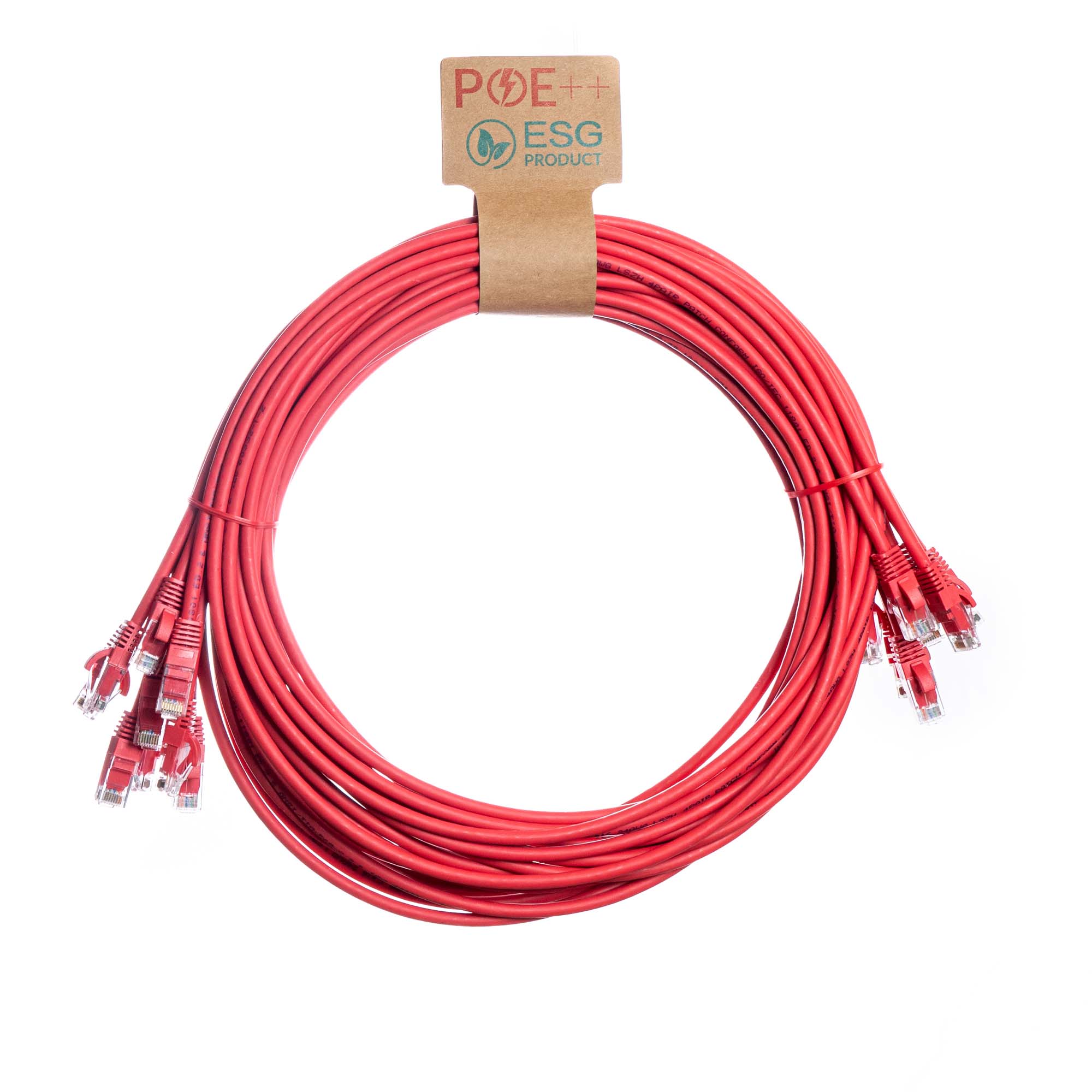 0.2m Cat6 RJ45 Red U/UTP LSOH 24AWG Snagless Booted Patch Lead (PK10)