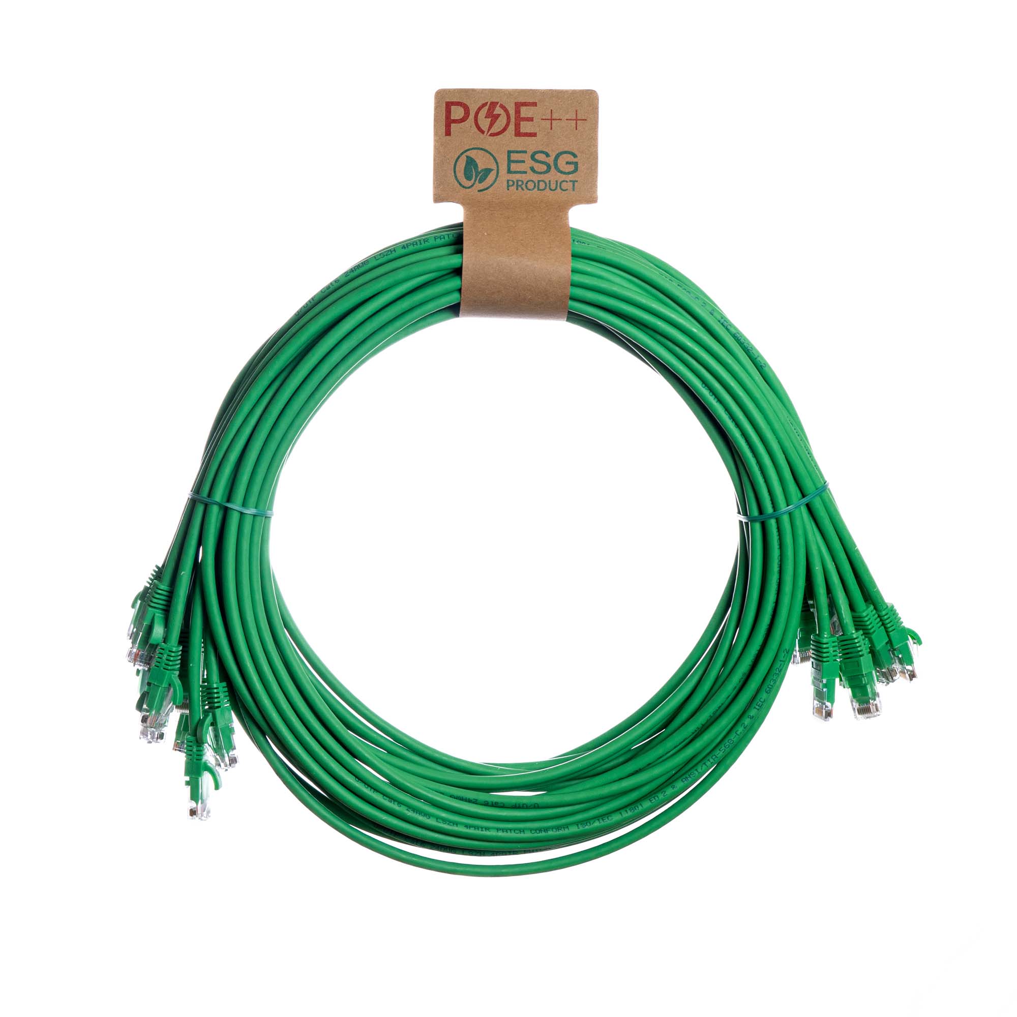 0.2m Cat6 RJ45 Green U/UTP LSOH 24AWG Snagless Booted Patch Lead (PK10)