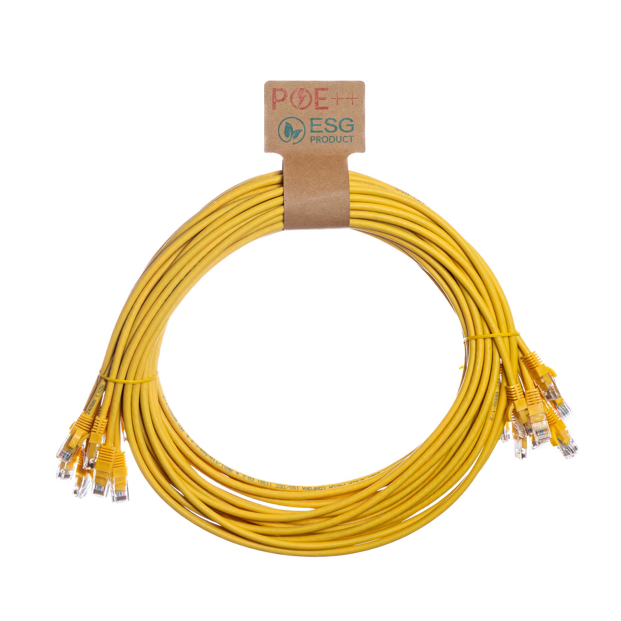 0.2m Cat6 RJ45 Yellow U/UTP LSOH 24AWG Snagless Booted Patch Lead (PK10)